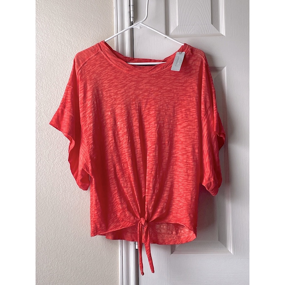 Pilcro NWT Athletic Front Knot Mesh Shirt - Orange